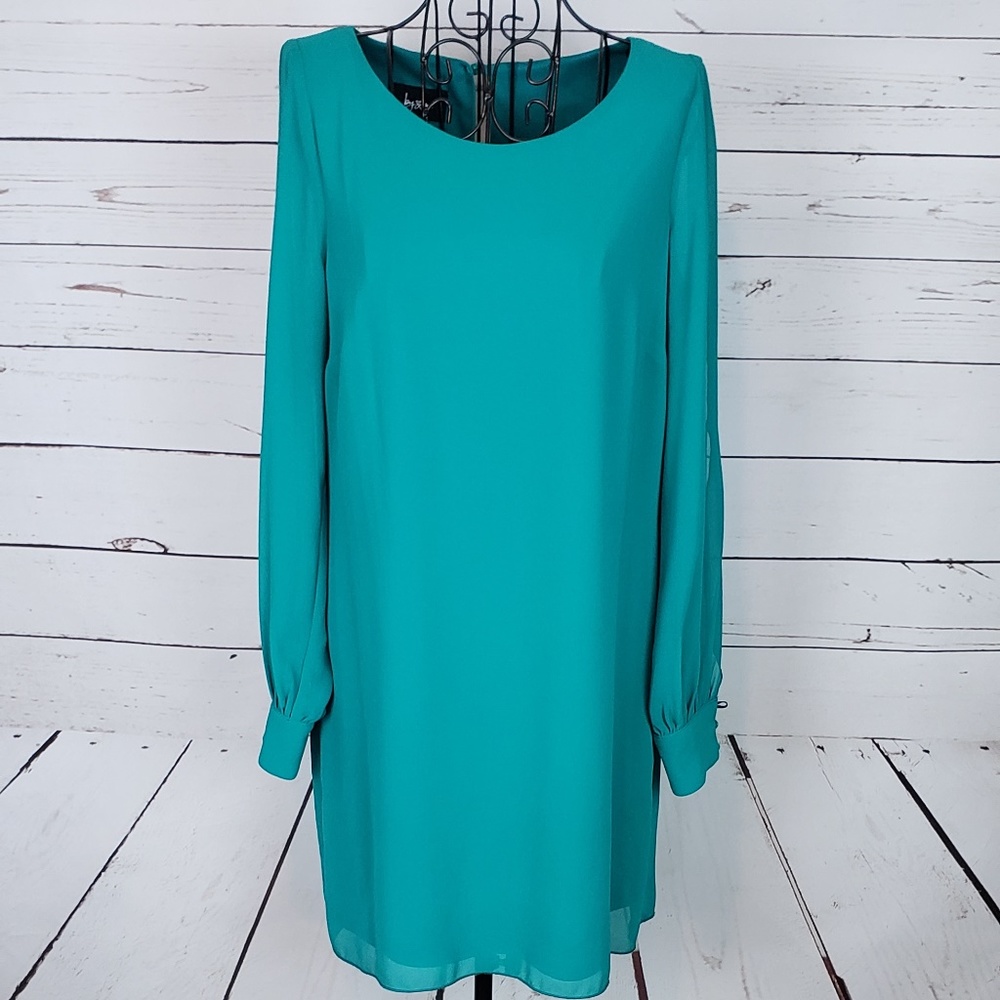 By & By Open Arm Faux Pearl Button Cuff Dress